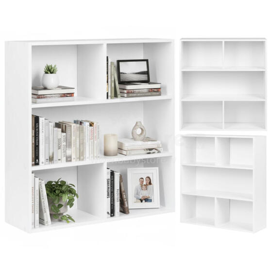 Modern Standing Shelf for Living Room and Bedroom 3 Levels White ModernHome