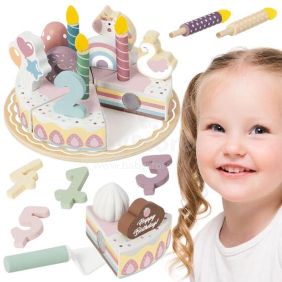 Деревянный торт для дня рождения TOOKY TOY с липучкой