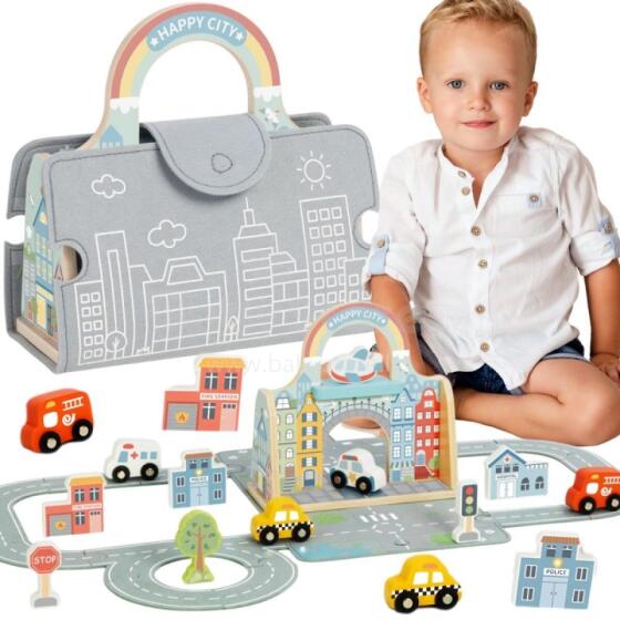TOOKY TOY Мини-город Набор Портативная Сумка Машинки