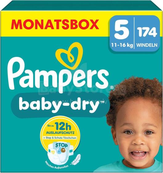 Pampers Baby Dry Mega XXXL Pack  Art.268349 Bērnu autiņbiksītes S5 izmērs no 11-16 kg, 174gab.