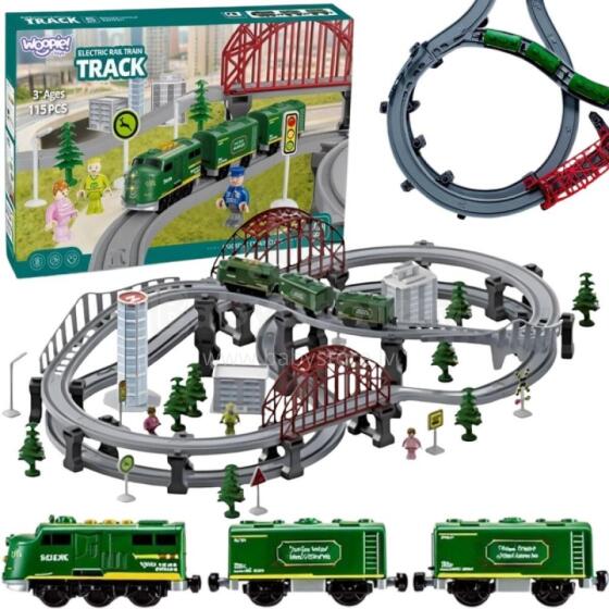 WOOPIE Modern Electric Train Track XXL Cargo Locomotive Set 128 pcs