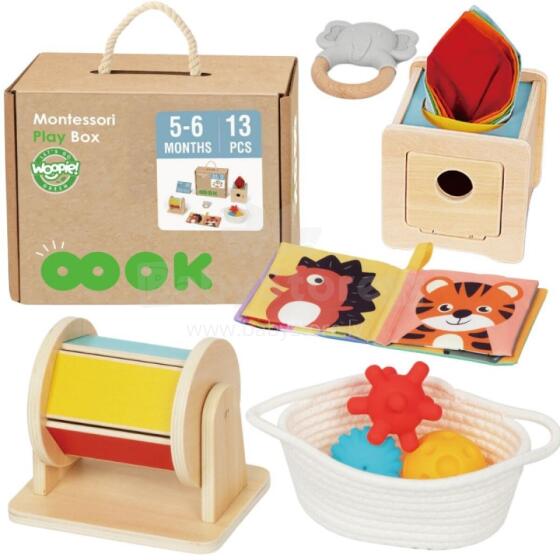 WOOPIE GREEN Box XXL Educational Montessori 6in1 Sensory for 5-6 Months 13pcs. FSC