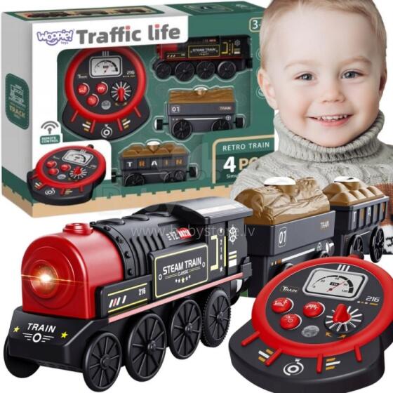 WOOPIE Electric Locomotive Remote Controlled Retro Train Set 4 pcs