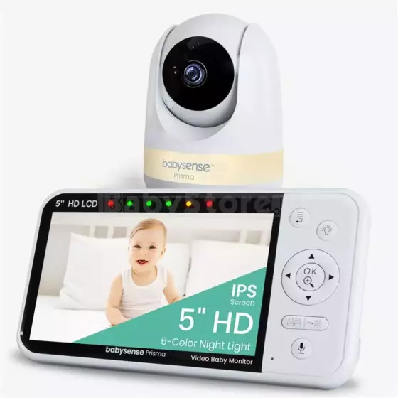 Babysense Video Baby Monitor Prisma Art.268724 Video Baby Monitor with 1 Cameras, Non Wifi, Split Screen, Night Light & Sound Machine