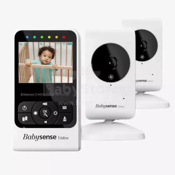 Babysense Compact Video Baby Monitor with 2 Cameras Art.V24R-2 Video-aukle ar LCD displeju ar 2 kamerām