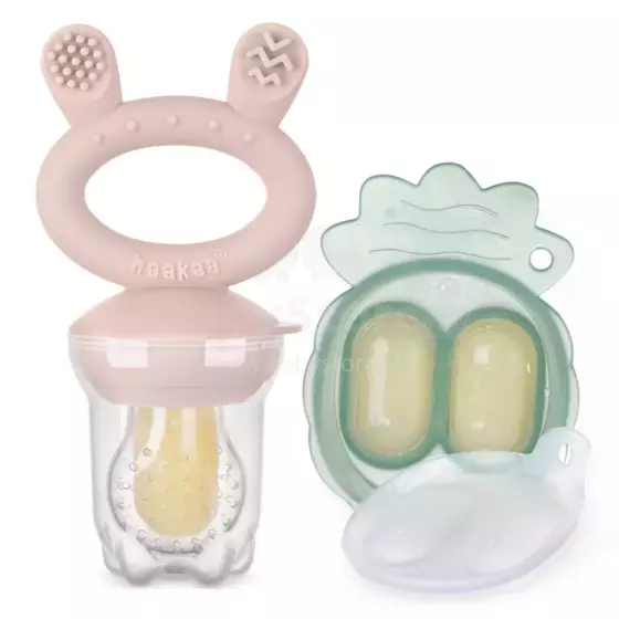 Haakaa Fresh Food Feeder Mini Combo Art.BHK154-BH Blush Silicone strainer for feeding fresh vegetables (Nibbler)