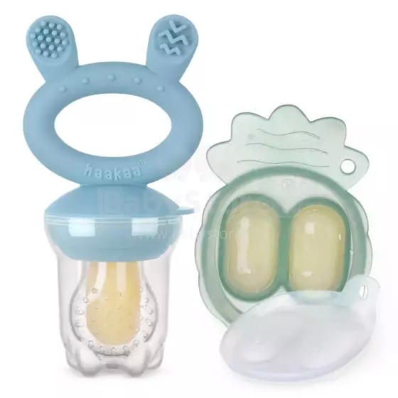 Haakaa Fresh Food Feeder Mini Combo Art.BHK154-PG Pea Green Silicone strainer for feeding fresh vegetables (Nibbler)