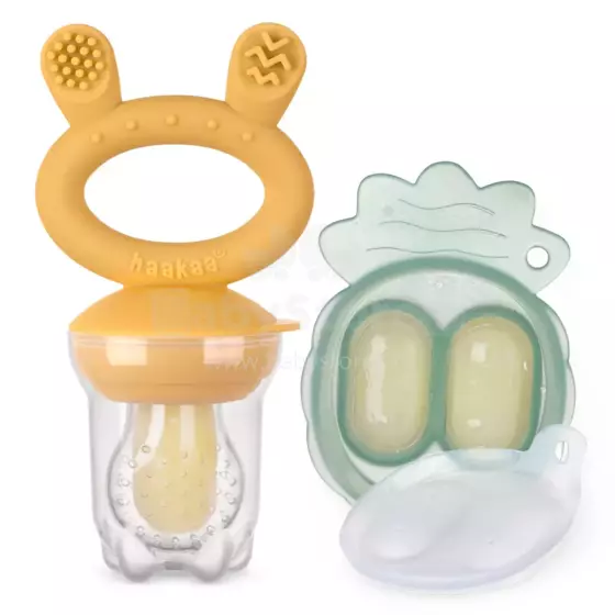 Haakaa Fresh Food Feeder Mini Combo Art.BHK154-M Mustard Silicone strainer for feeding fresh vegetables (Nibbler)