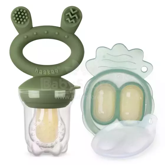 Haakaa Fresh Food Feeder Mini Combo Art.BHK154-OG Olive Silicone strainer for feeding fresh vegetables (Nibbler)