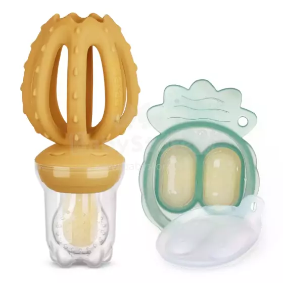 Haakaa Octopus Freeze-N-Feed Mini Combo Art.BHK150-M Mustard Silicone strainer for feeding fresh vegetables (Nibbler)