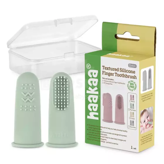 Haakaa  Silicone Finger Toothbrush  Art.TPS036-PG Pea Green