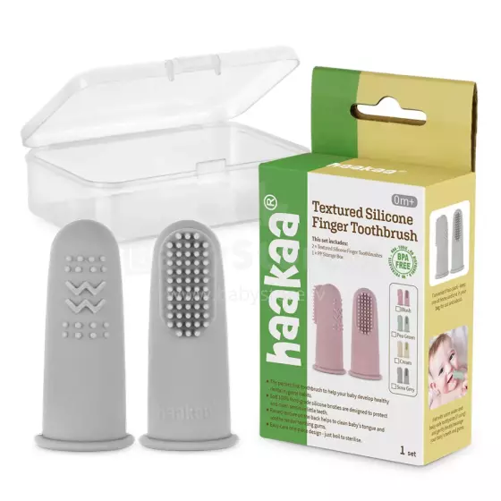 Haakaa  Silicone Finger Toothbrush  Art.TPS036-SG Suva Grey