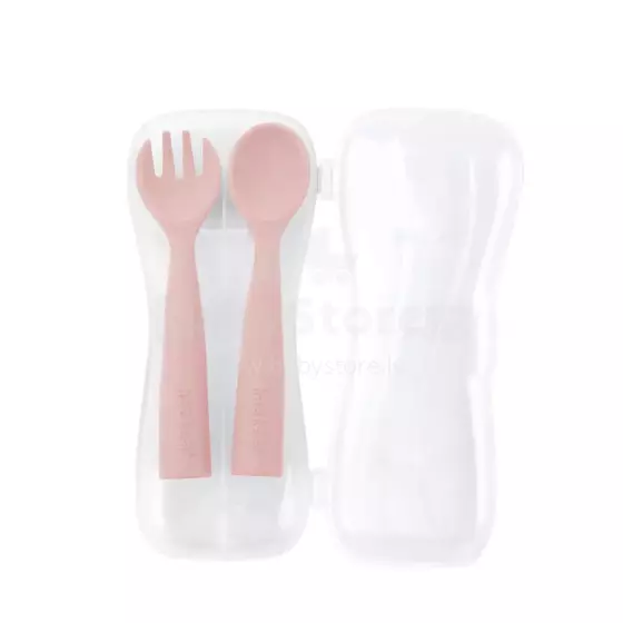 Haakaa Silicone Cutlery Set Art.UTE74-BH Blush Soft silicone spoon (2 pcs.)