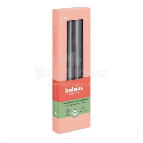 Table candles 4pcs.box 245/24mm gray