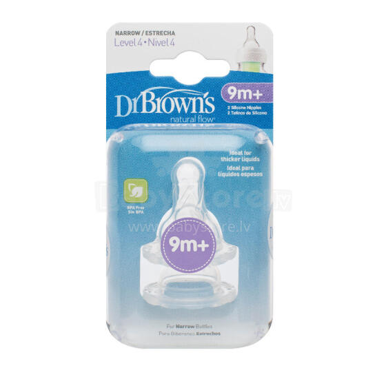 Dr. Brown's 313 Silicone Nipple for Standard Bottle Level 4 2-Pack