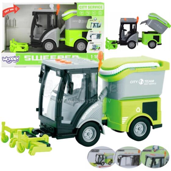 WOOPIE City Sweeper 1:16 Green Sound and Light Effects
