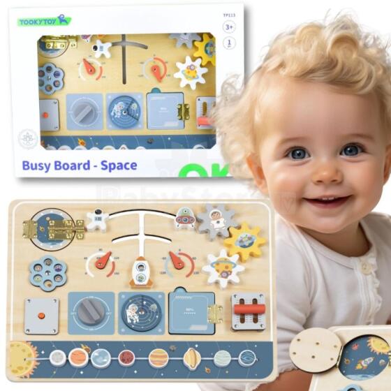 TOOKY TOY Wooden Educational Board Montessori Astronaut Spaceship