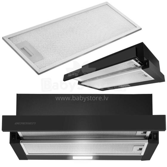 Kitchen telescopic hood 50cm black BT-234