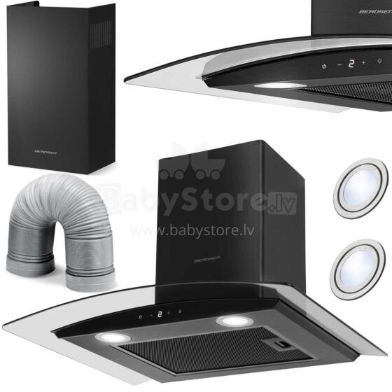 Virtuves nosūcējs 60 cm melns Berdsen BT-216