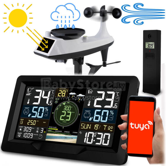 Weather station with wind and rain sensor BD-914 black