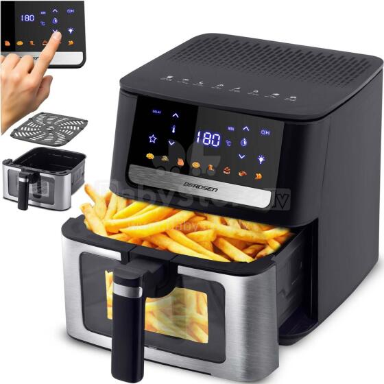 Eļļas brīvais friteuse gaisa friteuse 6.5l Berdsen 1700W BD-655 melns