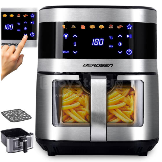 Oil-free fryer Air fryer large fryer 9.1l Berdsen 1700 W BD-656 silver