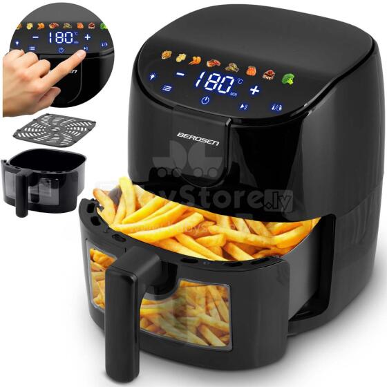 Eļļas brīvais friteuze Gaisa friteuze 4l Berdsen 1500W BD-658 melns