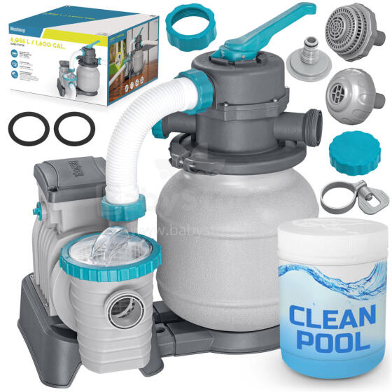 Sand Pump for Pools + Multifunctional Tablets 6056 l/h Bestway 58497