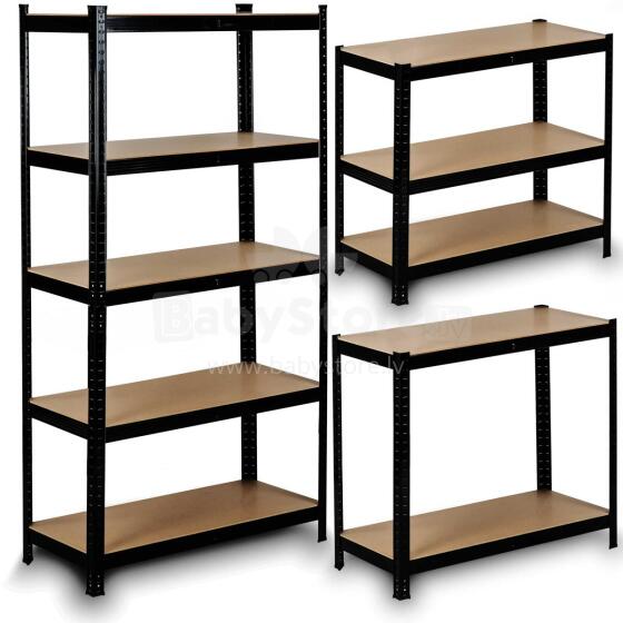 Metal warehouse shelf 180 x 90 x 40 cm Humberg HR-813 black