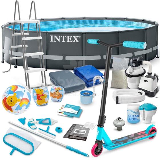 Intex 26326 20-in-1 Frame Pool 488 x 122 cm + Free Scooter