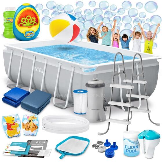 Frame Pool 300 x 175 x 80 cm 18 in 1 INTEX 26784 + Bubble Machine FREE
