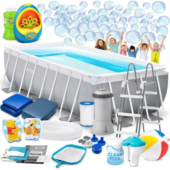 Frame Pool 400 x 200 x 100 cm 17in1 INTEX 26788 + Bubble Machine FREE