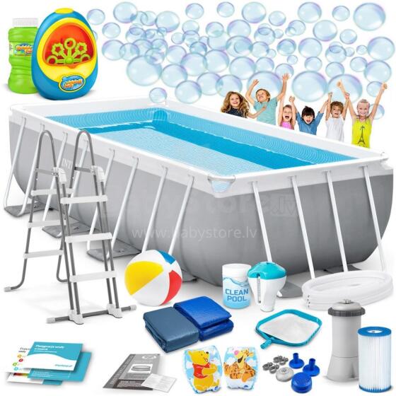 Intex 26790 400 x 200 x 122 cm 18-in-1 Frame Pool + Bubble Machine FREE