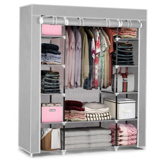 Large textile wardrobe Massido - gray
