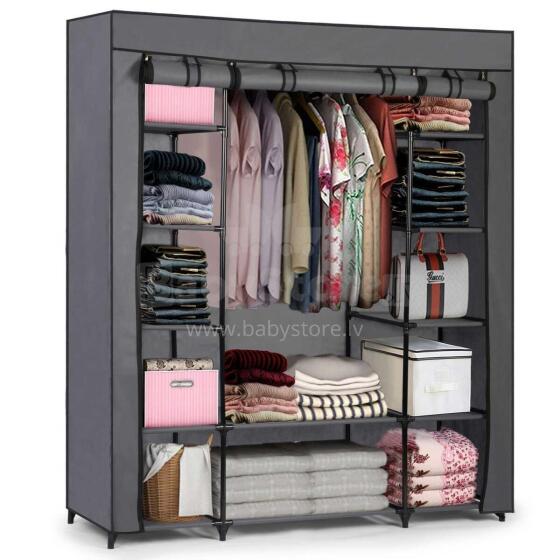 Large textile wardrobe Massido - graphite