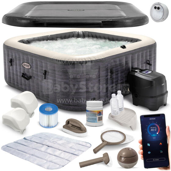 Inflatable SPA with hydromassage for 4 people INTEX 28450 + Chlorine generator