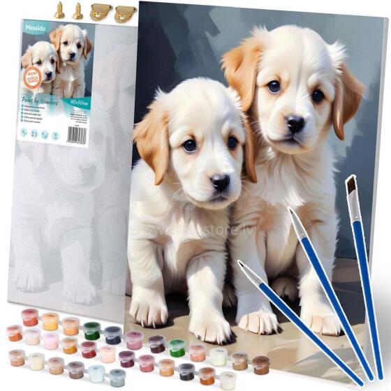 Painting by Numbers Image 40x50 cm Massido Puppies