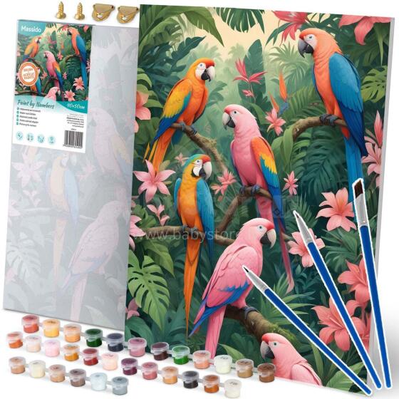 Painting by Numbers Image 40x50 cm Massido Parrots
