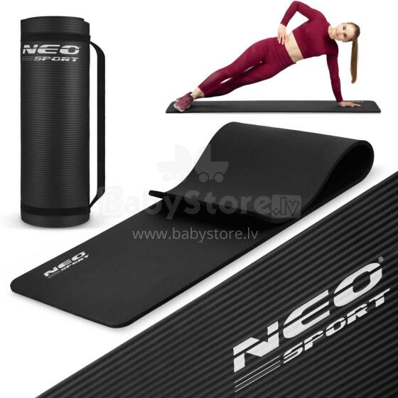 Exercise mat thick 183 x 60 cm Neo-Sport - 192300 black