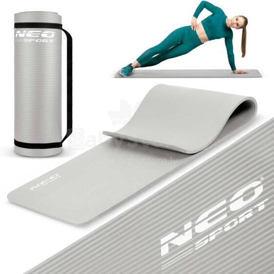 Exercise mat 183 x 60 cm Neo-Sport - 192200 gray