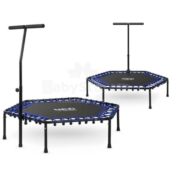 Fitness trampoline with handle 127 cm Neo-Sport - hexagonal blue