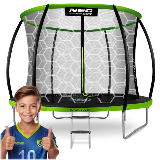 Shaped Garden Trampoline 8ft/252cm with Internal Net Neo-Sport