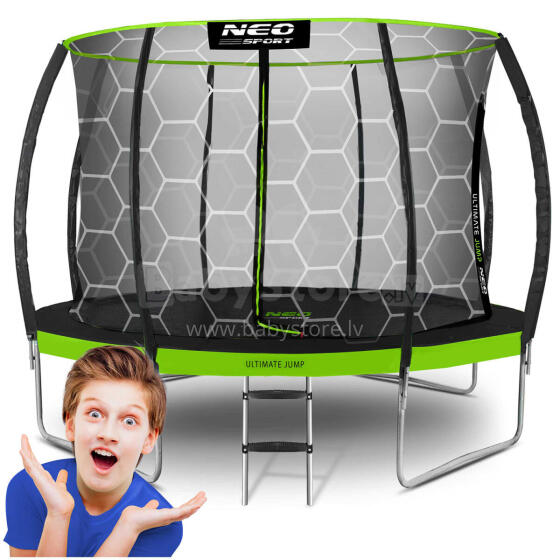 Shaped Garden Trampoline 12ft/374cm with Internal Net Neo-Sport
