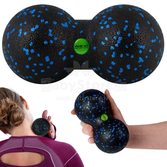 Double Massage and Fitness Ball NS-966 Black-Blue