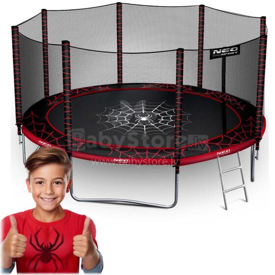 12ft/374cm Dārza Trampolīns ar Drošības Tīklu un Kāpņu Neo-Sport