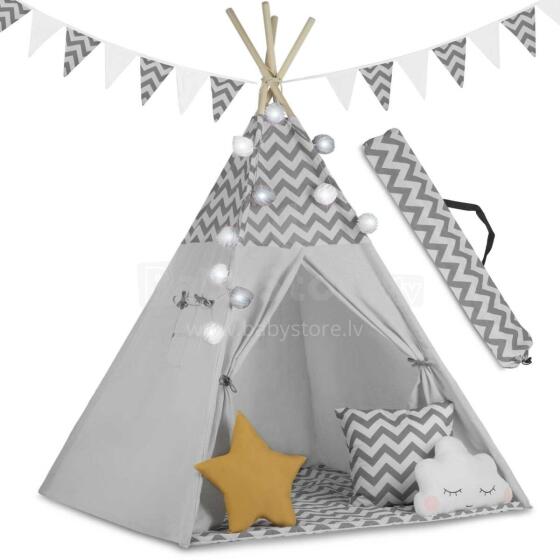 Bērnu tipi telts ar gaismām Nukido - pelēka