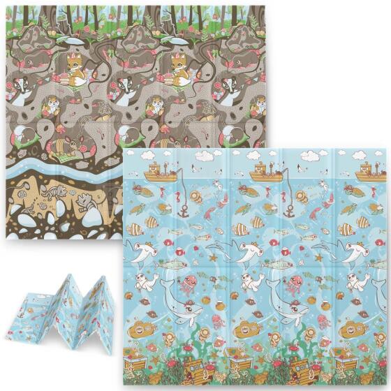 Educational folding mat 200 x 180 x 1 cm Nukido NK-340 ocean-earth