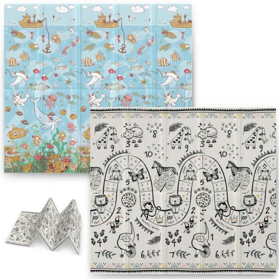 Educational folding mat 200 x 180 x 1 cm Nukido NK-340 ocean-safari