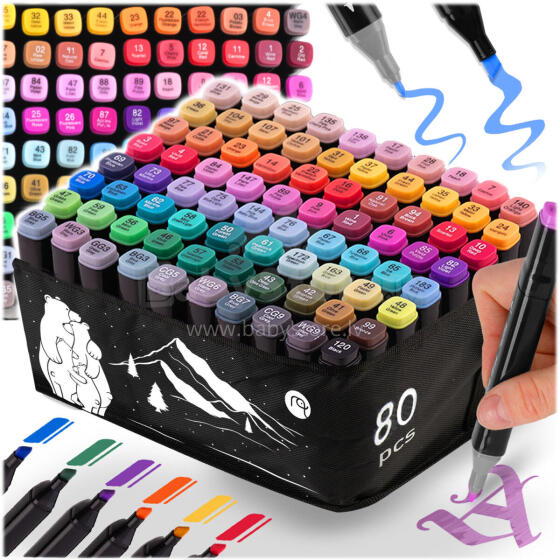 Alcohol Markers with Bag 80 pcs Nukido NK-912