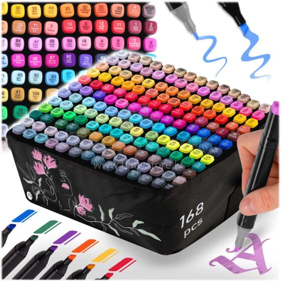 Alcohol Markers with Bag 168 pcs Nukido NK-914